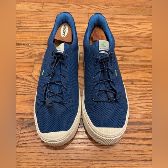 Cariuma IBI Low Cut Performance Sneakers M 9.5/W 10.5 Blue knit Canvass - Picture 4 of 9